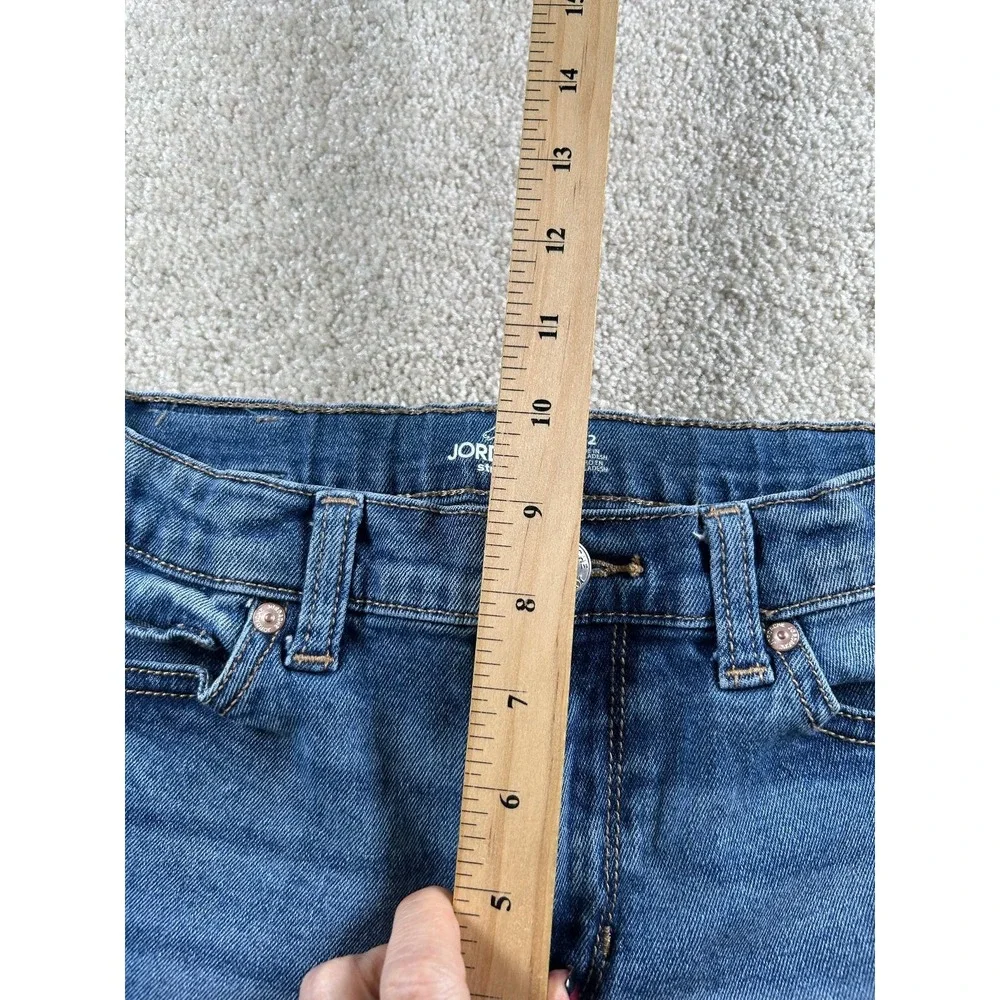 Jordache Girls Jeans Size 12 Medium‎ Enzyme Straight Fit Adjustable Waist
